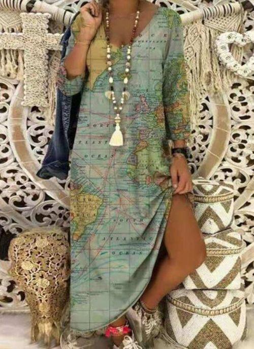 color block tunic maxi dress